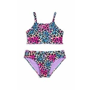 Girls 2 Piece Swimsuit Leopard Colorful XL 14-16 UPF 50+ Bikini Set
